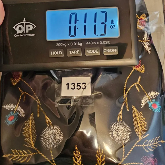 John Mark Top Womens M Blue Embroidered Tunic Floral Mixed Media Boho Hippie - Picture 10 of 10